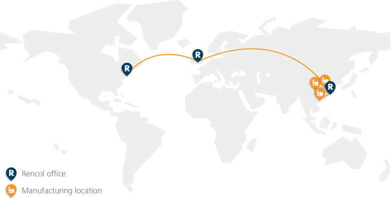 Rencol Manufacturing Locations Map